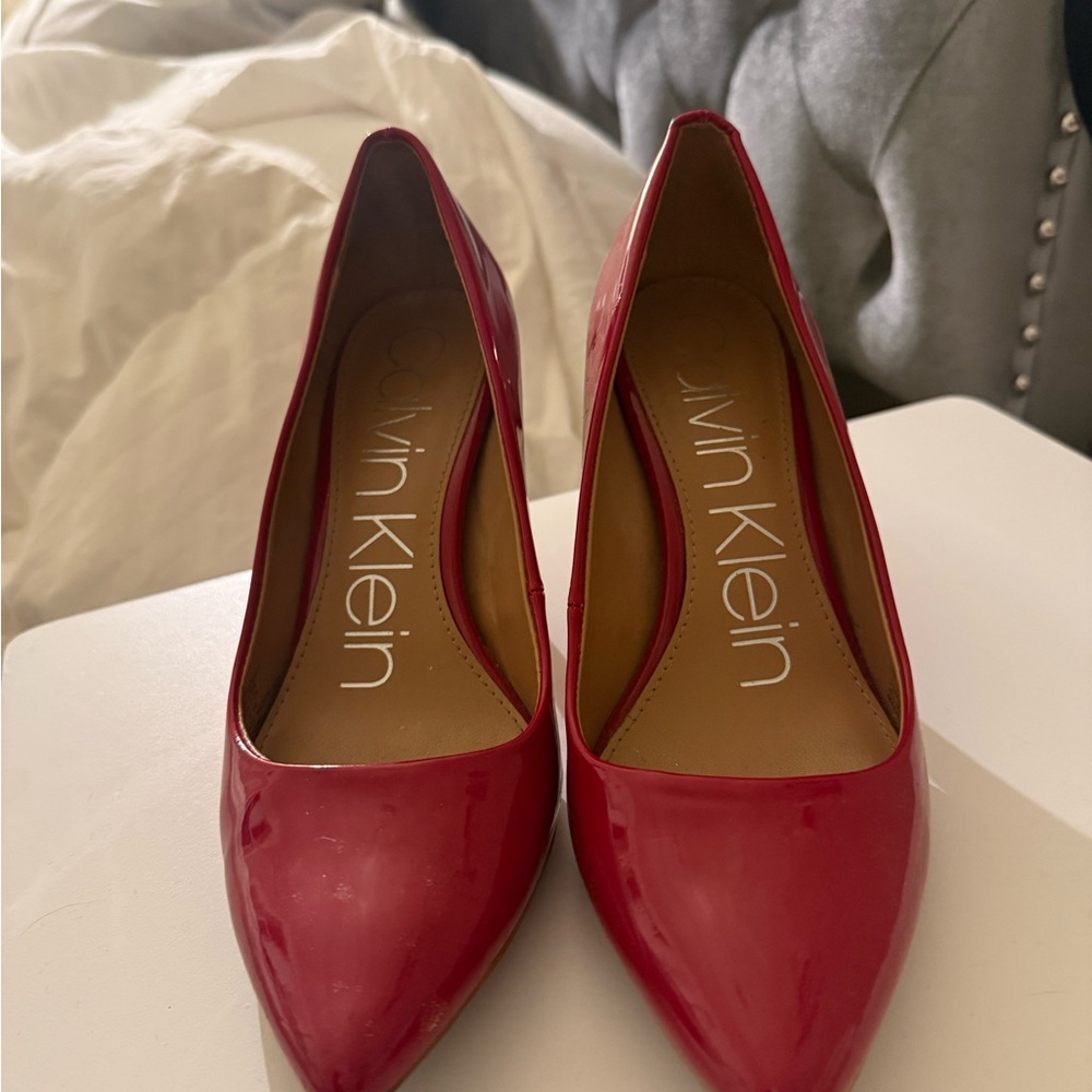Calvin Klein Red Patent Leather Heels